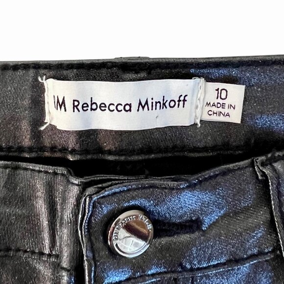 Rebecca Minkoff Womens Size 10 Black Metallic High-Waist Skinny Pants NWOT's - Picture 3 of 14
